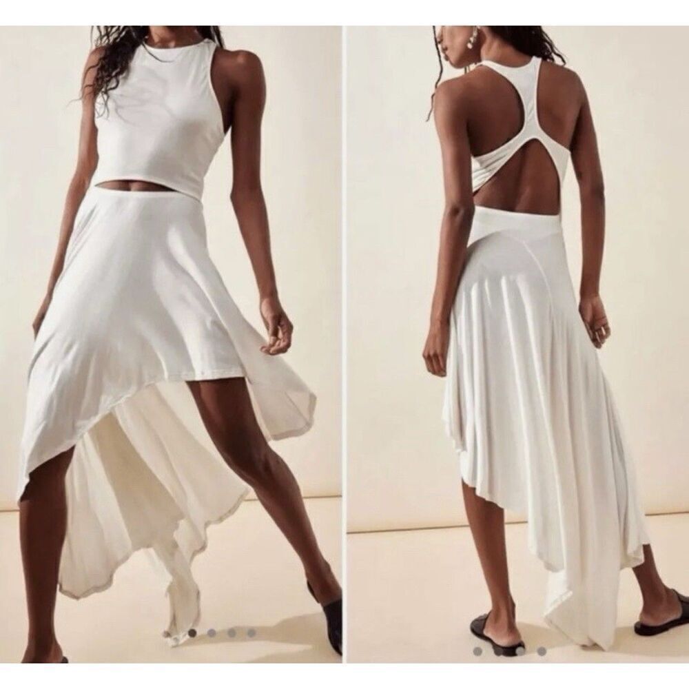 NWT Free People Beach Bethany Midi Cutout Dress Resortwear Asymmetrical L